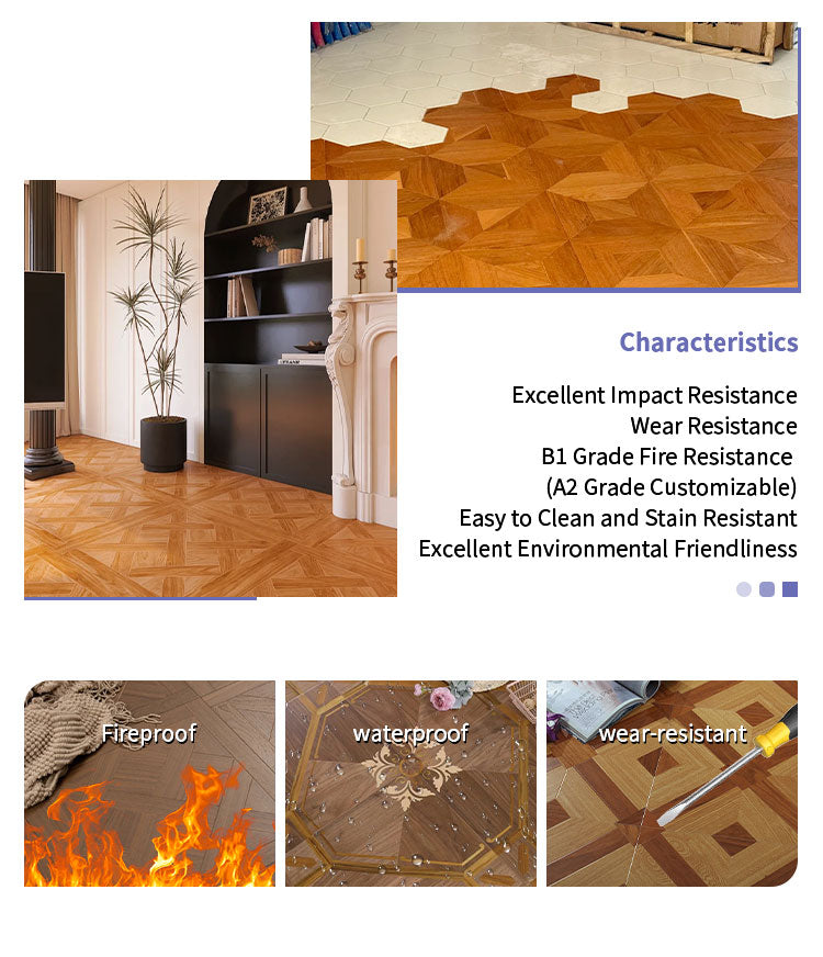 12mm Custom Multi-Layer Engineered Wood Parquet Flooring | Waterproof Anti-Slip Outdoor Indoor Artistic Decorative Panels for - 图片 13