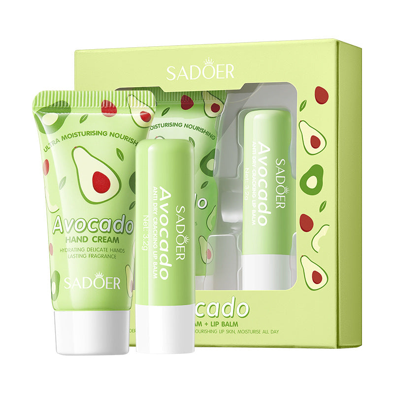 Avocado Hand Cream Lip Balm Set SADOER Nourishing Autumn and Winter Hand Cream Lip Balm Cross-Border Wholesale - 图片 6