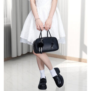 miu Textured Handheld Bowling Bag College Style Niche Versatile Single Shoulder Crossbody Bag for Women Large Capacity Original