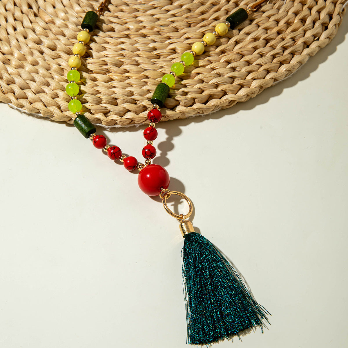 European and American Retro Turquoise Pendant Sweater Chain Design Heart-shaped Women's Autumn Winter Long Tassel Y Type Necklace - 图片 16