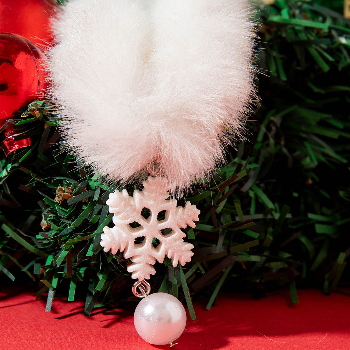 European and American Style Accessories Super Fairy Sweet Christmas Pearl Pendant Plush Necklace Light Luxury Fashion High-end Necklace Wholesale - 图片 12