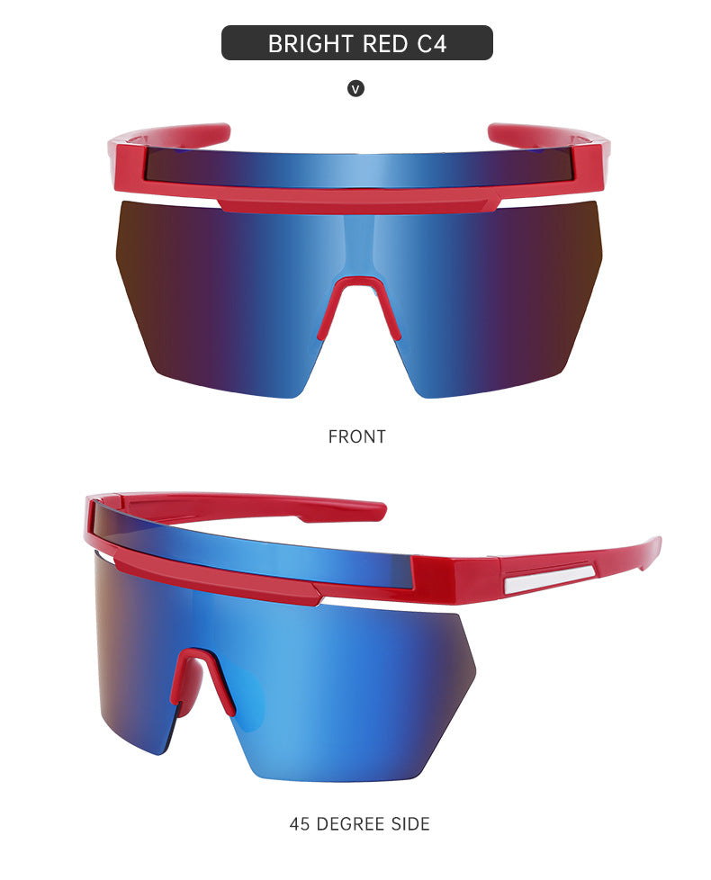 European and American Style Colorful Outdoor Sports Cycling Sunglasses for Women Trendy Fashion One-piece Windproof Sunglasses for Men Wholesale - 图片 20