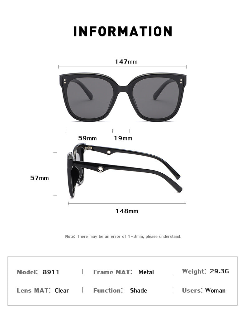 gm Same Style Korean Fashion TR90Polarized Sunglasses for Men and Women Anti-glare Square Frame Sunglasses Wholesale - 图片 17