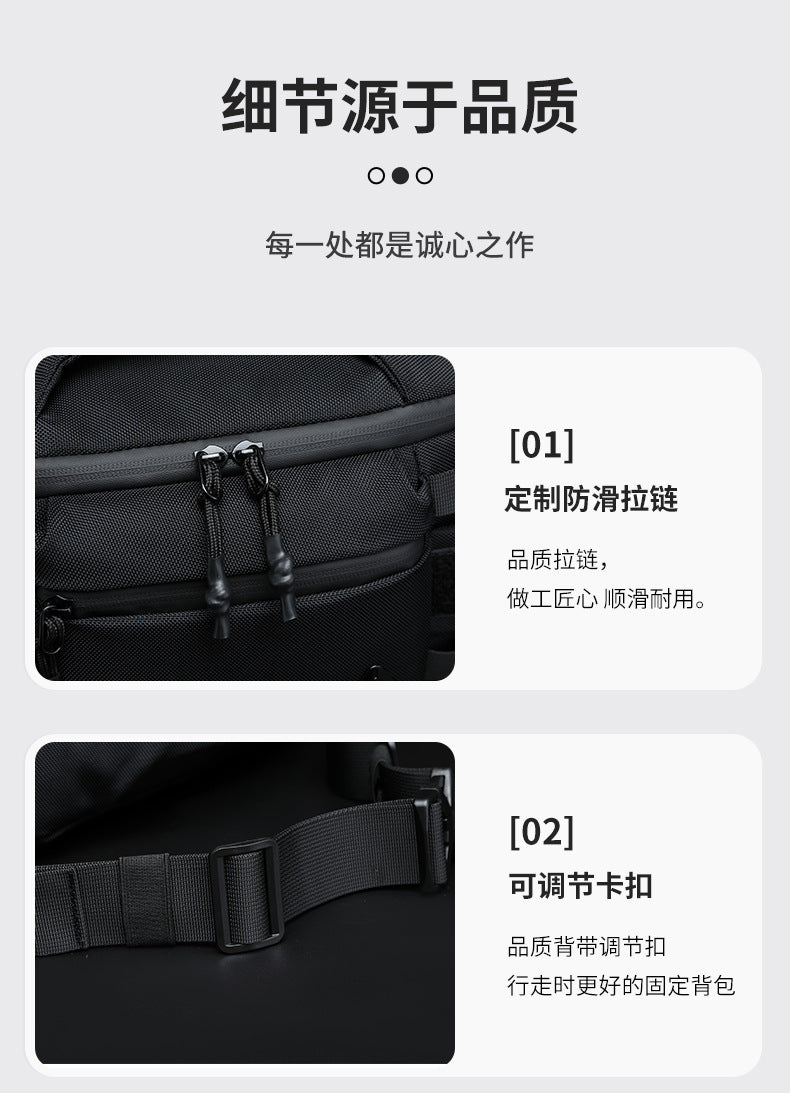 OZUKO Men's Waist Bag Waterproof High-End Crossbody Bag Chest Bag Tactical Trendy Portable Functional Travel Bag - 图片 20