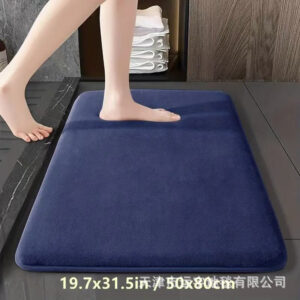 Solid Color Coral Fleece Bathroom Mat Entrance Water Absorption Foot Mat Dirt-Resistant Non-Slip Mat Manufacturer