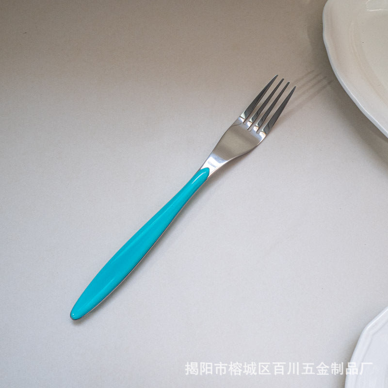 304Stainless Steel Spoon Colorful Western Food Spoon Baby Feeding Spoon Thickened Adult Table Spoon Restaurant Hotel Dessert Spoon - 图片 8