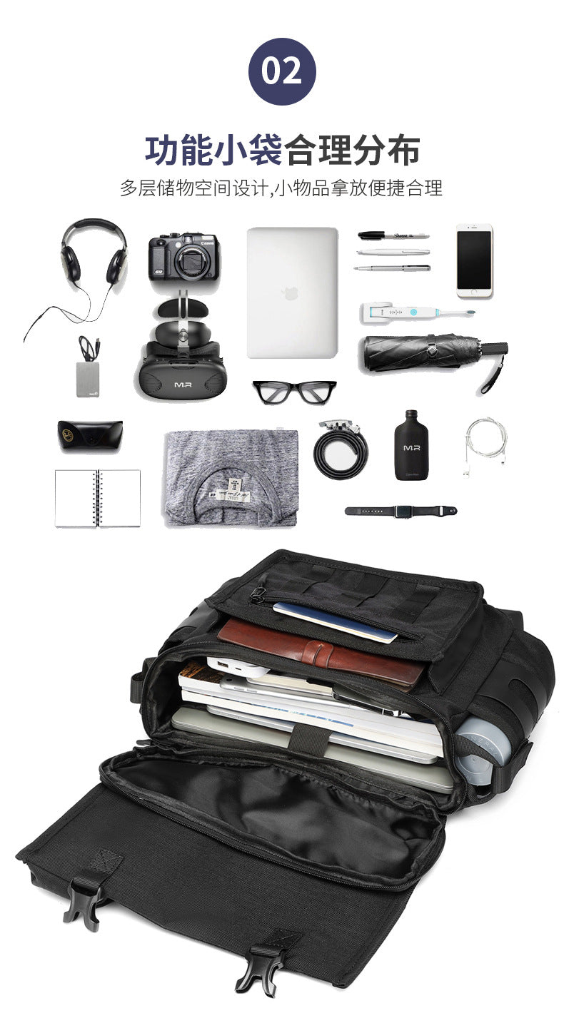 Men's Messenger Bag Multifunctional Crossbody Bag Waterproof Cycling Shoulder Bag Outdoor Commuting Tactical Style Men's Satchel - 图片 10