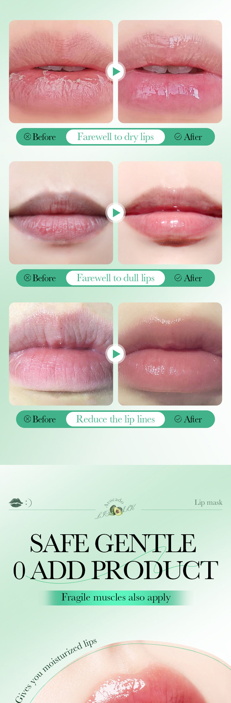 Plant and Fruit Lip Mask Series FAYANKOU Moisturizing Anti-Chap Hydrating Lip Patches Cross-Border Wholesale - 图片 26