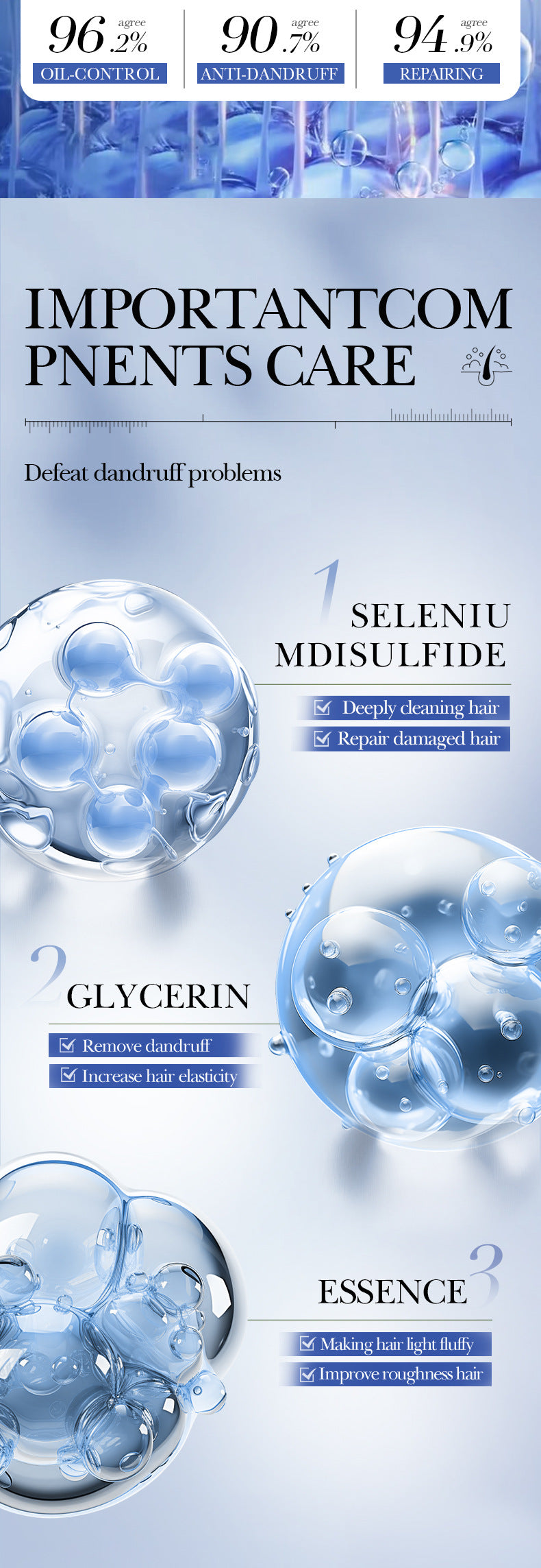 Cross-border Selenium Disulfide Anti-Dandruff Shampoo400ml Deep Cleansing and Moisturizing Shampoo Export Manufacturer Wholesale - 图片 12