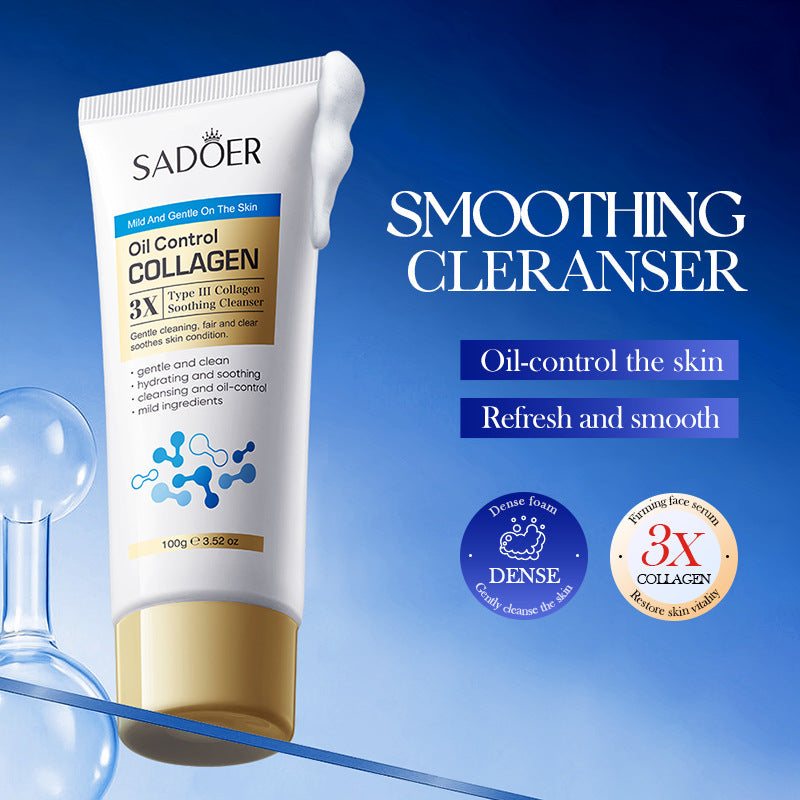 Cross-border Triple Collagen Facial Cleanser100g Deep Cleansing Facial Cleanser Export Manufacturer Wholesale