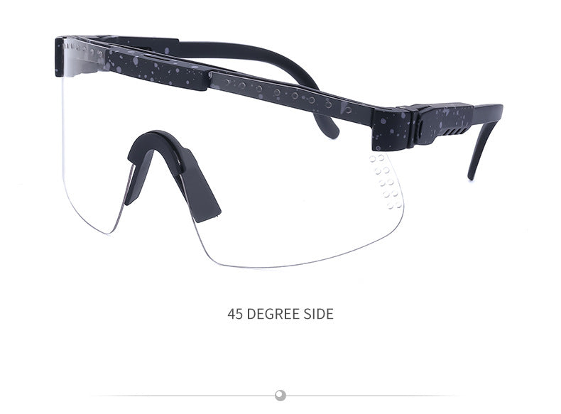 European and American Colorful Sunglasses Outdoor Cycling Windproof Sunglasses Men and Women One-piece Lens Sports Anti-ultraviolet Glasses - 图片 32