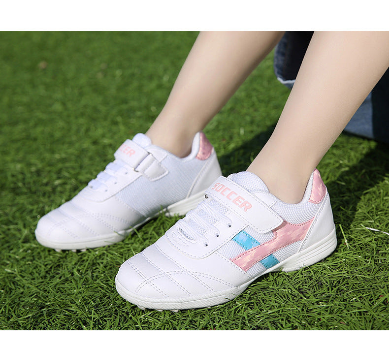 New football shoes for men and women with Velcro for children TF Broken Nail Style Youth Student Grassland Flat Training Shoes - 图片 54