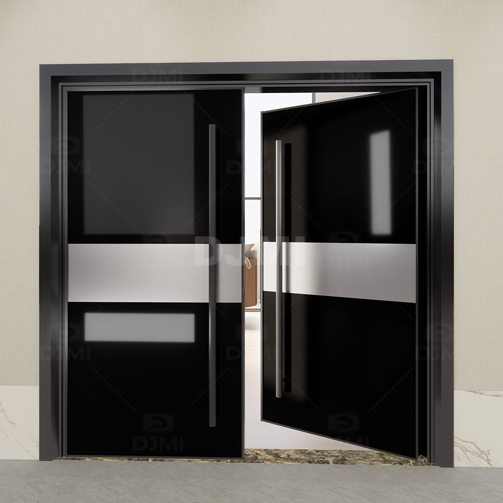 European Luxury House Modern With Long Handle Steel Entrance Door Modern Villa Main Door Front Pivot Doors