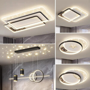 LED Light Luxury Living Room Main Light Starry Sky Restaurant Chandelier Modern Simple Nordic Bedroom Ceiling Light Full House Package