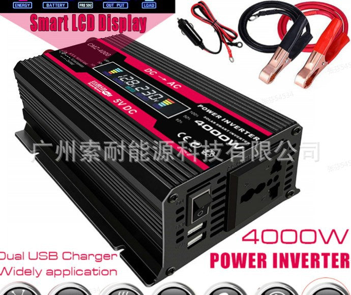 Supreme Car Inverter300W 12V Turn110V 220V Smart Color Screen Dual USB Mouth inverter - 图片 22