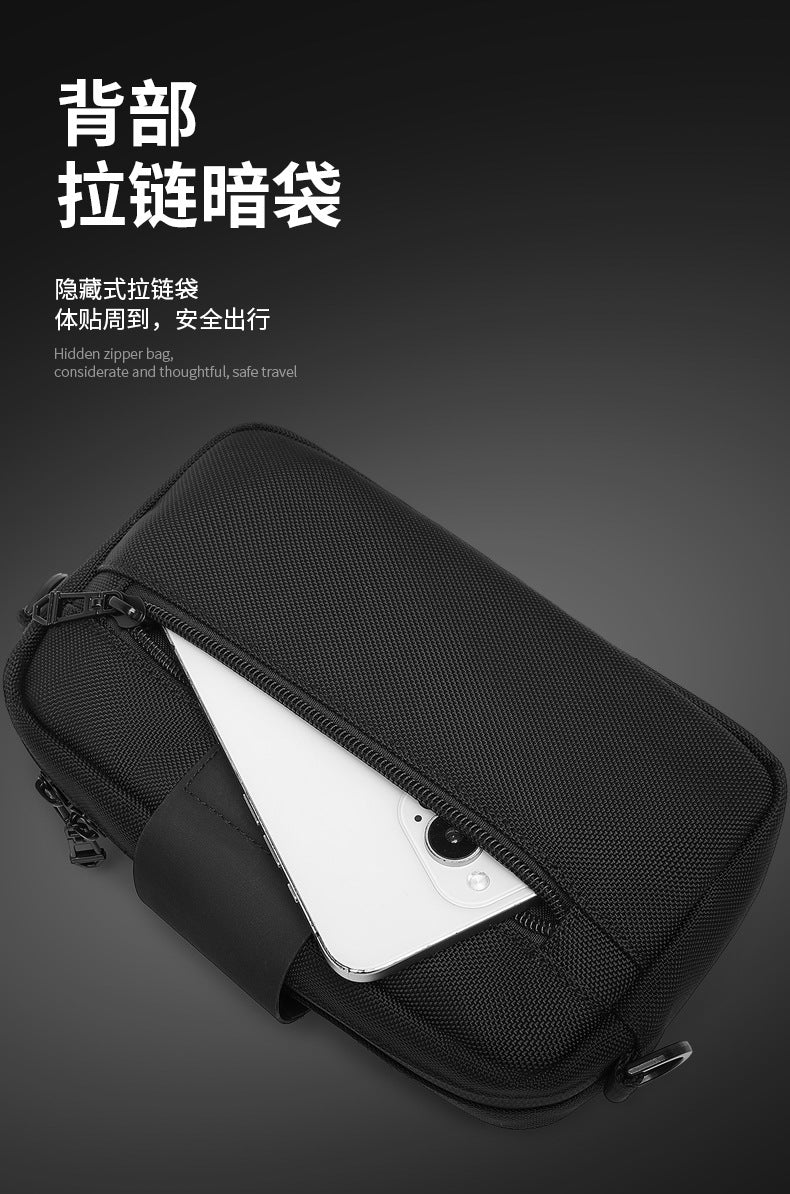 Men's Crossbody Bag High-End Single Shoulder Bag Portable Small Bag Waterproof Oxford Cloth Mini Men's Bag Trendy Style - 图片 15
