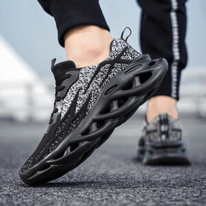 Summer Flyknit Breathable Running Shoes Braided Sole Casual Sports Shoes Men's Lightweight Trendy Shoes Professional Racing Running Shoes