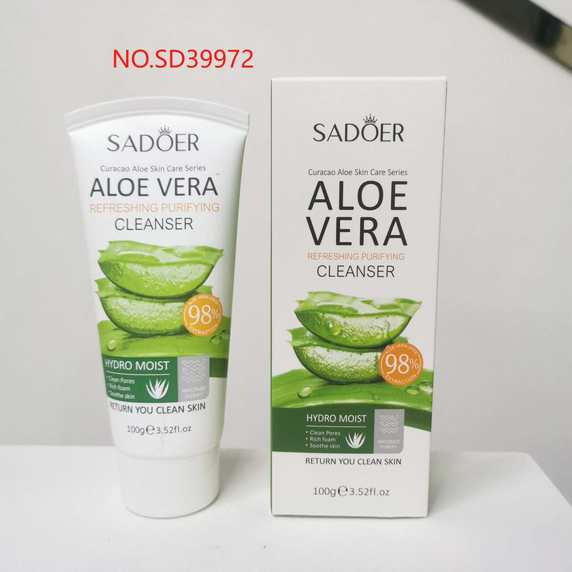 Aloe Vera Skincare Set SADOER Cleansing, hydrating, moisturizing, and nourishing foreign trade manufacturer wholesale - 图片 5