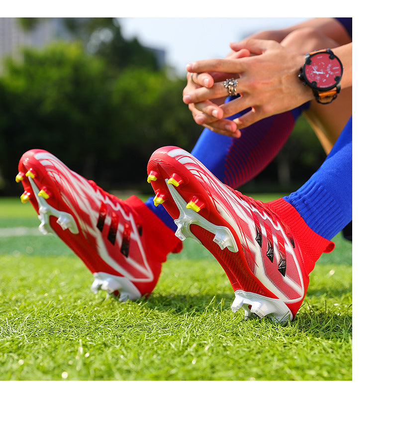 New high-top soccer shoes for men and women AG Spike TF Broken Nail Youth Student Grassland Competition Training Shoes - 图片 26