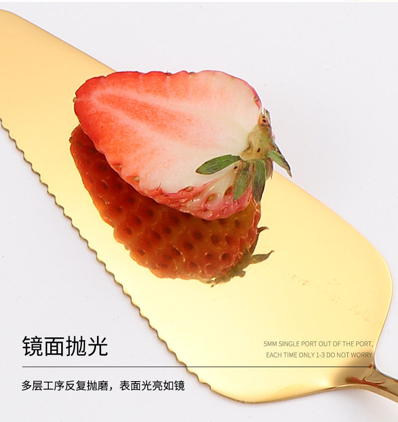 Stainless Steel Cake Knife and Spatula Set for Home Use gold Bread Knife and Spatula Restaurant Pizza Dessert Spatula Baking Utensils - 图片 17