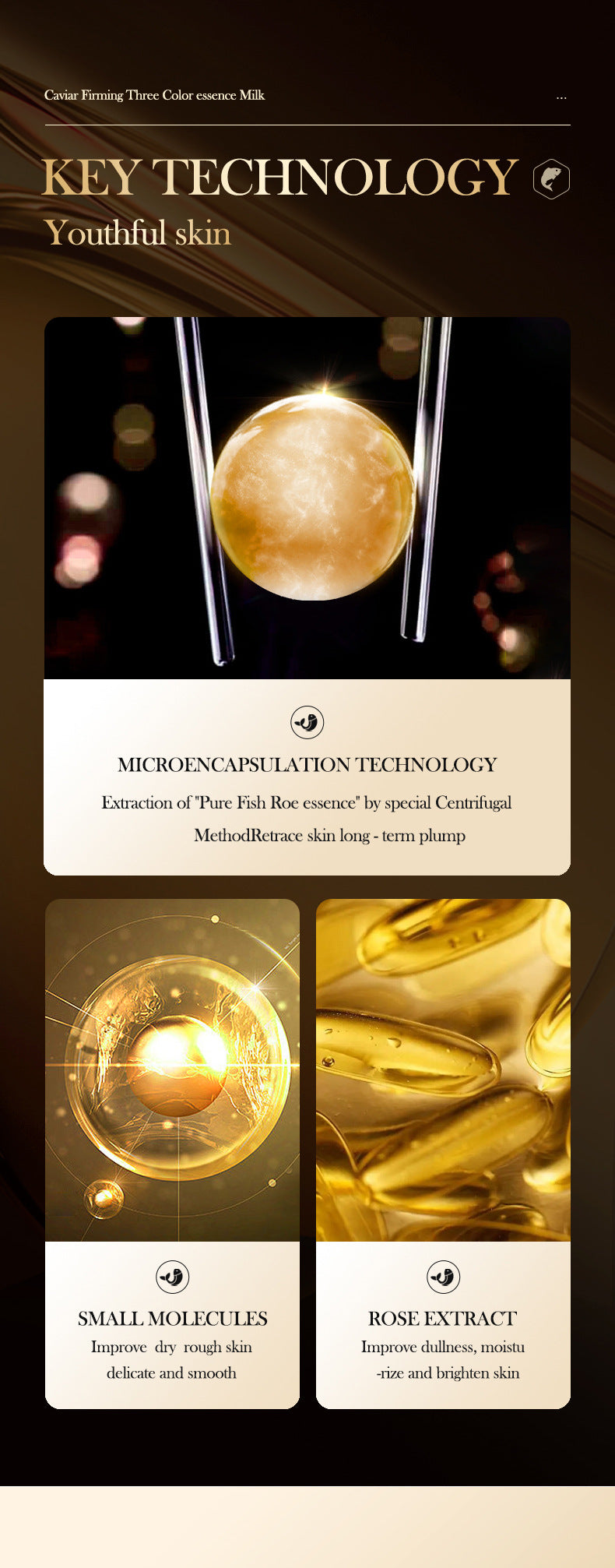 Caviar Essence Milk30mlSADOER Moisturizing and hydrating three-color lotion cross-border foreign trade wholesale - 图片 12