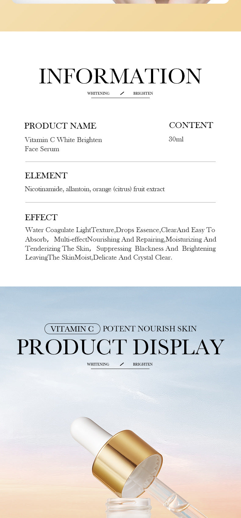 VC Essence30mlBIOAOUA Vitamin C Whitening, hydrating, moisturizing, and nourishing cross-border wholesale - 图片 15