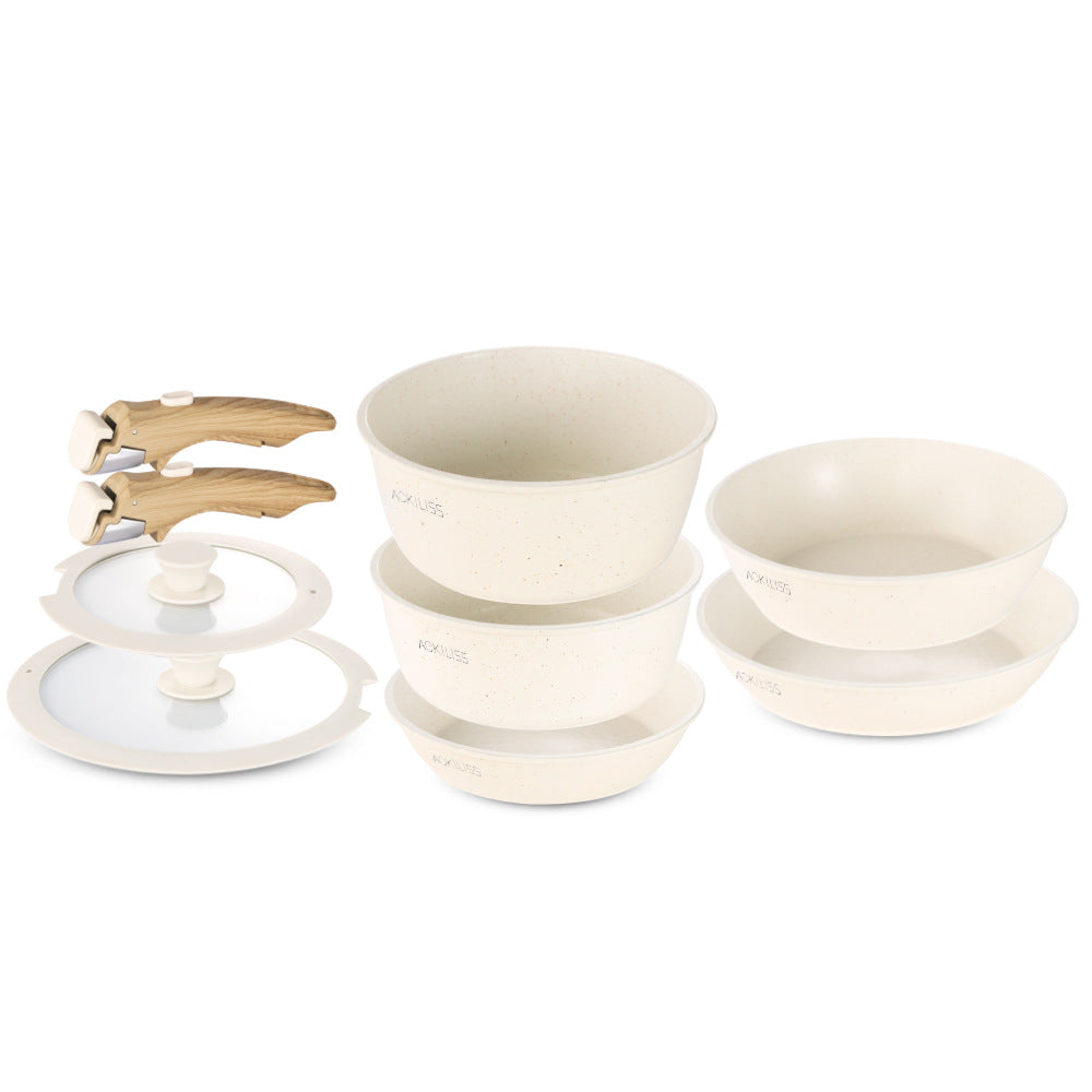 ACL Household Detachable Set Pot Non-Stick Pot Nine-Piece Frying Pan Soup Pot Frying Pan Induction Cooker Gas Universal - 图片 5