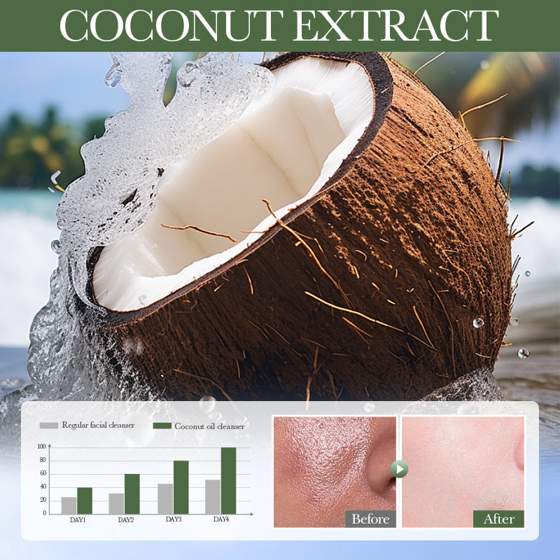 Coconut Oil Purifying Cleanser SADOER Moisturizing and pore-cleaning facial cleanser cross-border wholesale - 图片 4