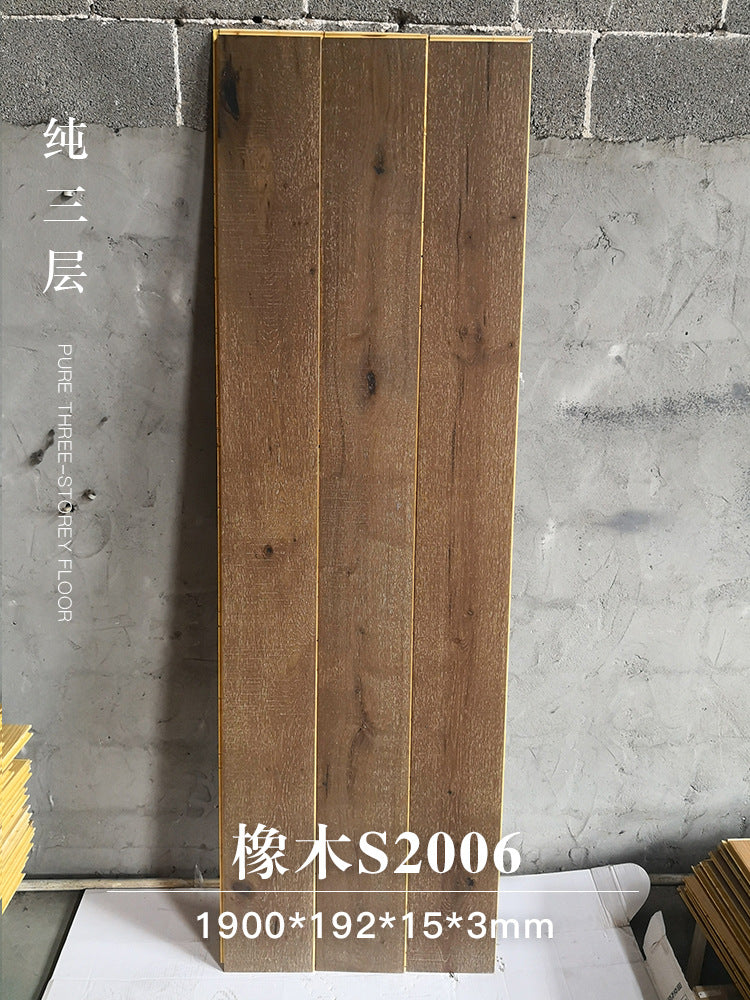 Door-to-Door Installation Old Three-Layer Large Board Pure Three-Layer Solid Wood Floor Oak Log3.0-4.0mm Underfloor Heating - 图片 97