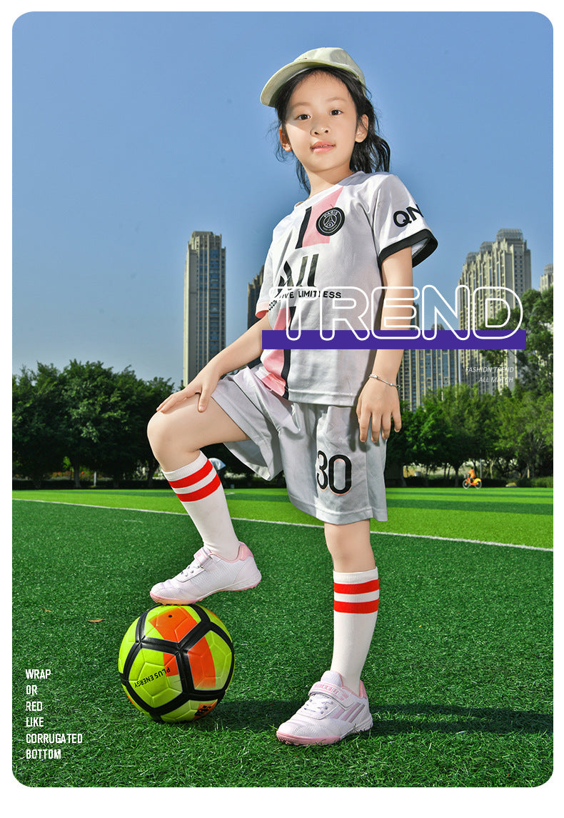 New football shoes for men and women with Velcro for children TF Broken Nail Style Youth Student Grassland Flat Training Shoes - 图片 25