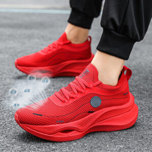 Summer Fly Electric Rebound Shock Absorption Running Shoes Men's Shoes Fly Weave Breathable Comfortable Physical Exam Training Marathon Sports Shoes