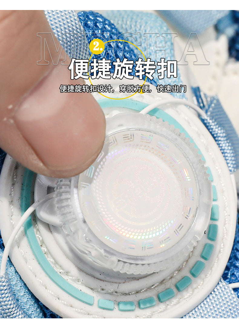 Chinese Style Girls' Shoes2025Autumn New Mesh Breathable Running Sports Shoes Children's Anti-Slip Wear-Resistant Basketball Shoes - 图片 15