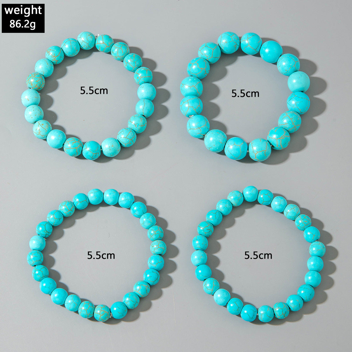 Bohemian Style Turquoise Multi-Layer Stacking Bracelet Set Light Luxury Diamond-encrusted Chain Beaded Bracelet - 图片 11