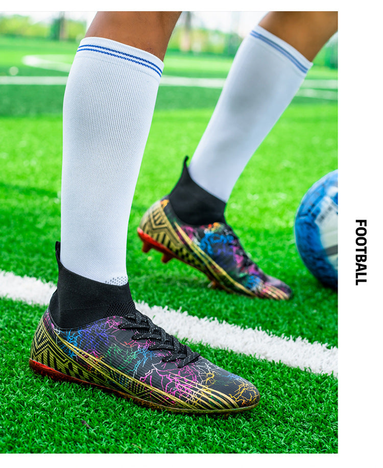 Large Size Men's Soccer Shoes AG Long Spike Gold-Plated Hot Stamping Football Shoes for Youth Professional Competition Training Shoes Wholesale - 图片 22