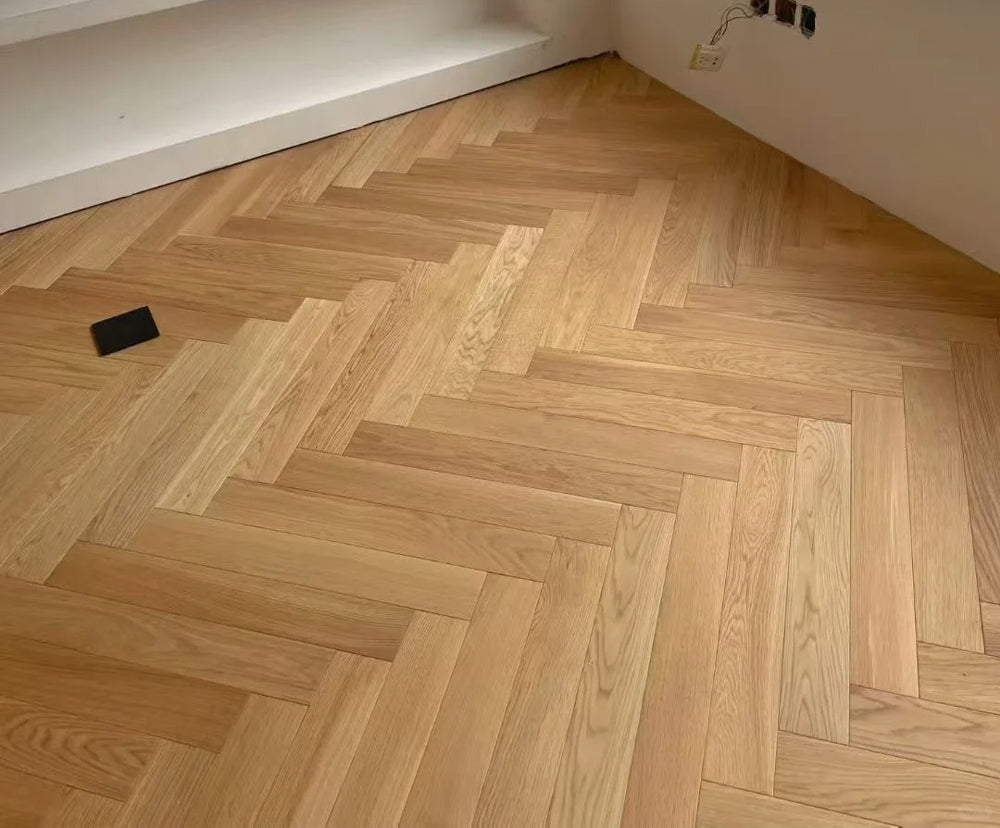 Custom ENF-Certified AB-Grade Solid Wood Oak Herringbone Flooring Click-Lock Multilayer Engineered Exterior Park Luxury Interior - 图片 16