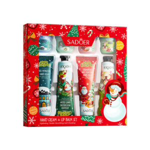Christmas Hand Cream Lip Balm Combo Set SADOER Anti-chapping Moisturizing  Wholesale