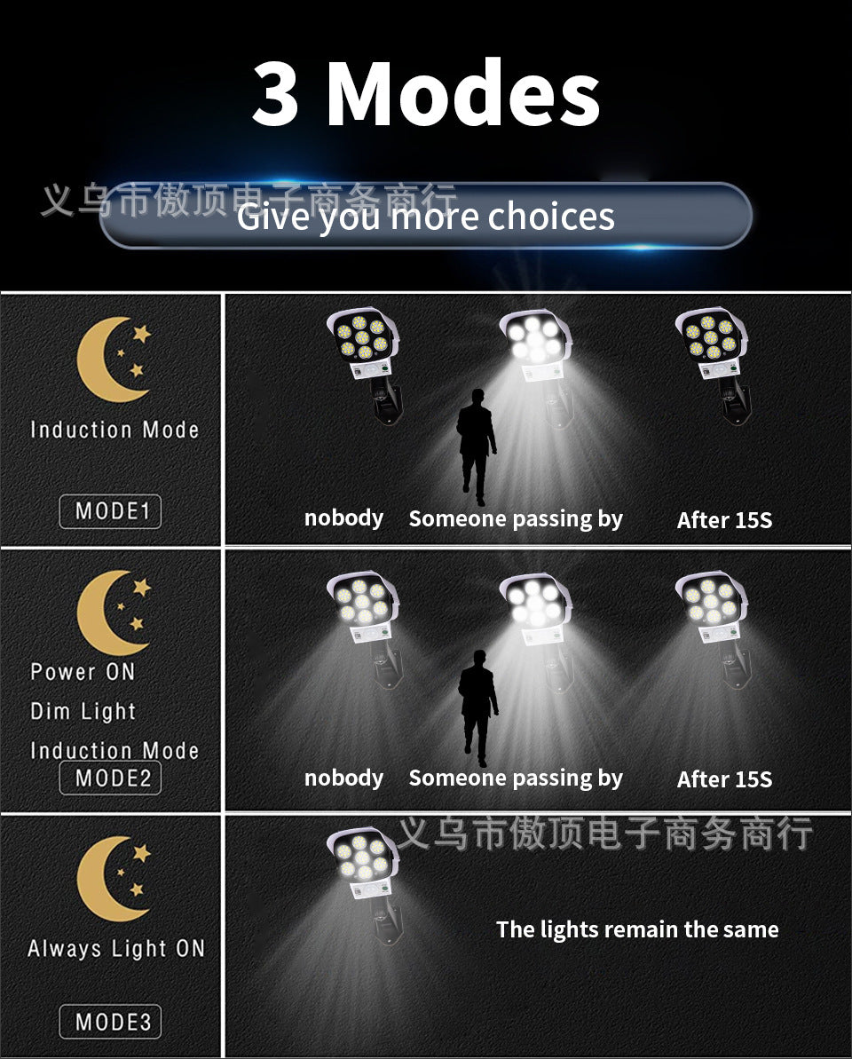 Solar Simulation Surveillance Light Outdoor Lighting LED Human Body Sensor Anti-Theft Light Garden Light Street Light - 图片 15