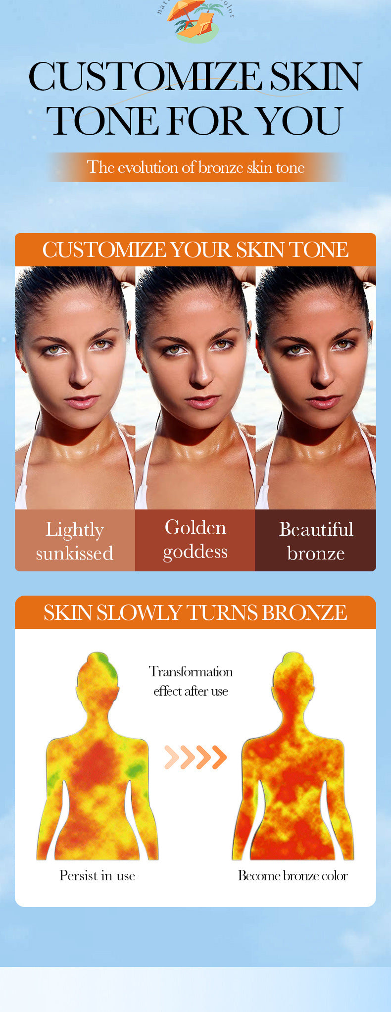 Tanning Moisturizer120gSADOER Moisturizing and Hydrating Wheat Color Sunbathing Essence Lotion for Foreign Trade Cross-Border - 图片 11