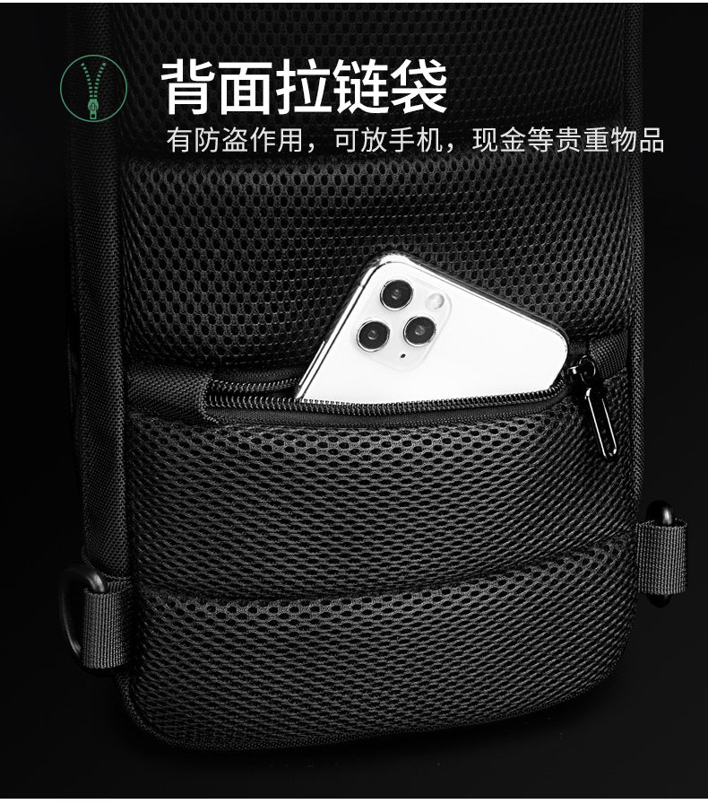 OZUKO Men's Functional Chest Bag Waterproof Crossbody Bag Multifunctional Shoulder Bag Outdoor Sports Large Capacity Trendy Bag - 图片 17