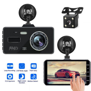 Car HD1080P Touch Screen4Dual Lens Front and Rear Dual Recording Dash Cam with Rear View Camera