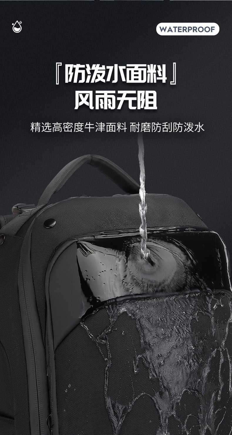 OZUKO Business Backpack for Men, Double Shoulder Laptop Bag, Waterproof, Large Capacity, Commuter School Bag, College Student Trendy Brand, High-End Feel - 图片 13