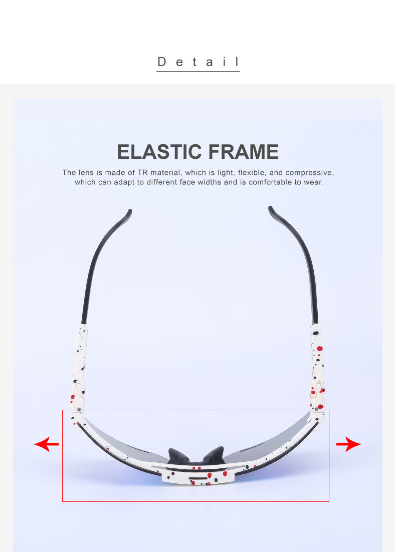 New European and American Style Colorful Outdoor Cycling Windproof Sunglasses for Men and Women Integrated Sports Sun Protection Sunglasses - 图片 12