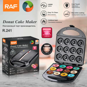 RAF Donut Breakfast Machine European Standard Household16Double-Sided Round Cake Maker Heating Baking Machine Electric Baking Pan