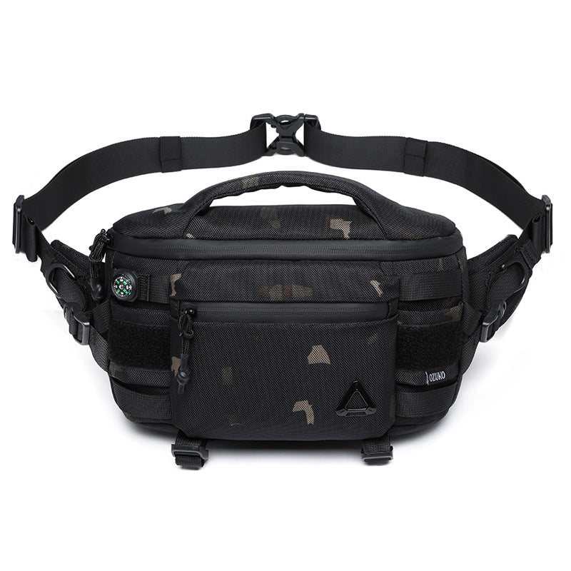 OZUKO Men's Waist Bag Waterproof High-End Crossbody Bag Chest Bag Tactical Trendy Portable Functional Travel Bag - 图片 7