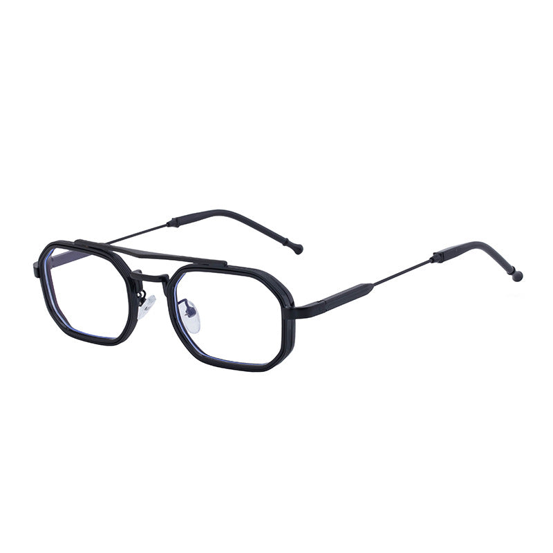 2025New Small Frame Glasses Men Double Beam retro Sunglasses Men's High Sense Full Frame Sunscreen Sunglasses shades - 图片 9