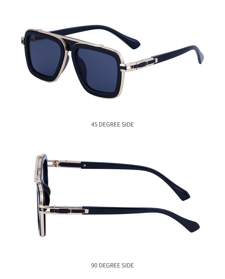 European and American Retro Square Frame Sunglasses for Men, Trendy European and American Punk Style, Internet Celebrity Same Style Sunglasses for Women ins Wind shades - 图片 29