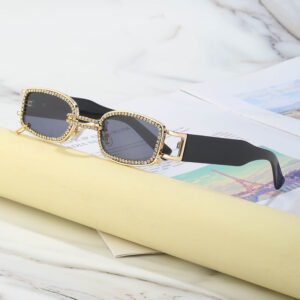 Korean Style gm Big Brand Same Style Sunglasses for Women Small Frame Hanging Ring Sunglasses for Men ins Diamond-encrusted Sunscreen Internet Celebrity Sunglasses