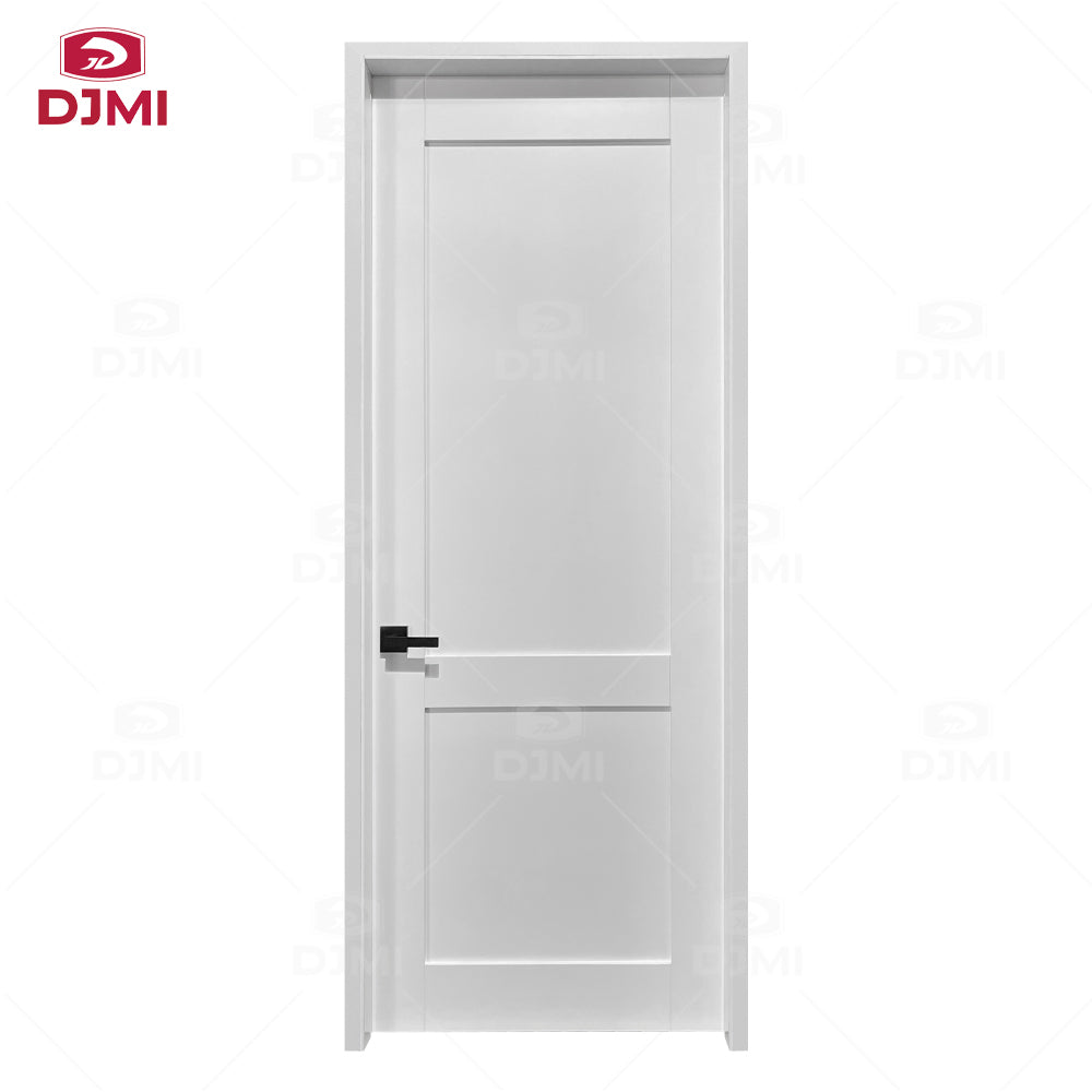 Guangdong Daji Customize Interior Bedroom White Primed Solid Core Wood Single Prehung Interior Shaker Door - 图片 4
