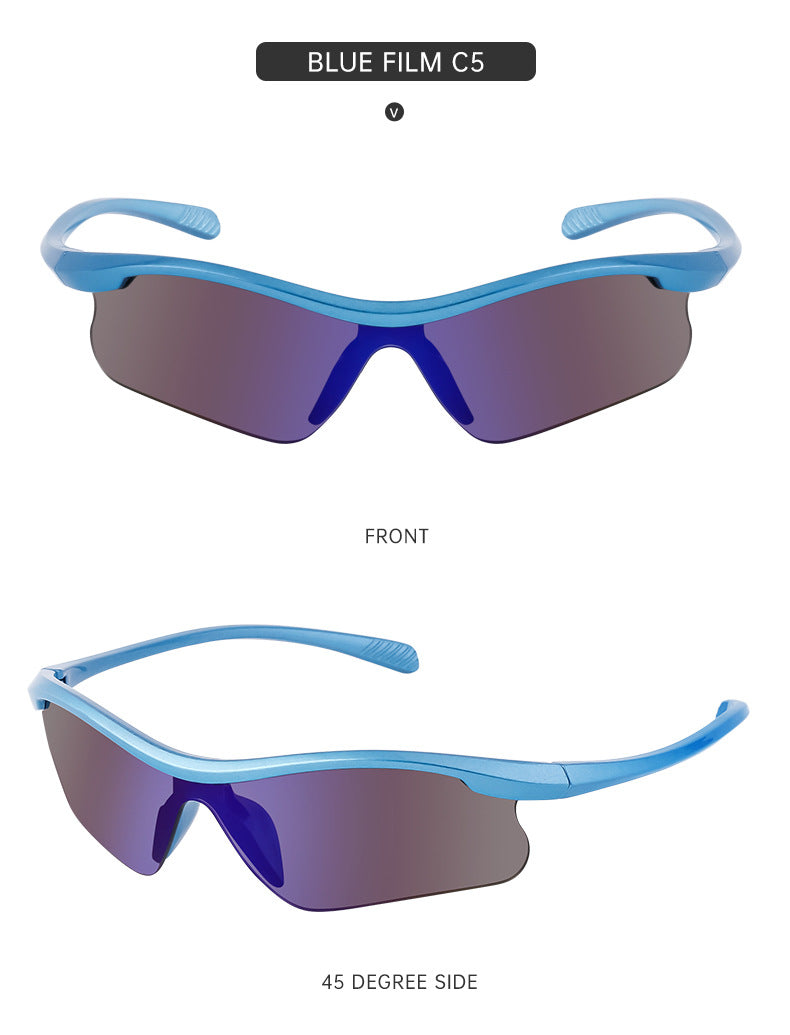 European and American Style Half-Frame Cycling Sunglasses Windproof Sunglasses for Women Personalized Outdoor Sports Running Glasses Eye Protection for Men - 图片 23
