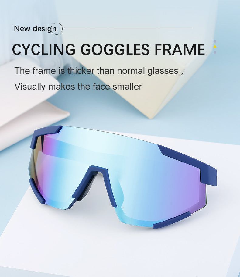 New Cycling Goggles for Women, UV Protection, One-Piece Large Frame Sunglasses, Outdoor Sports Colorful Integrated Sunglasses - 图片 12